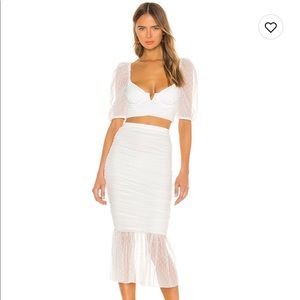 Full Set!        Camila Coelho - Sancia Crop Top & Xavier Midi Skirt in White
